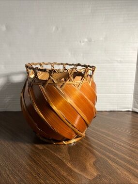 Vintage Japanese Ikebana Bamboo Basket